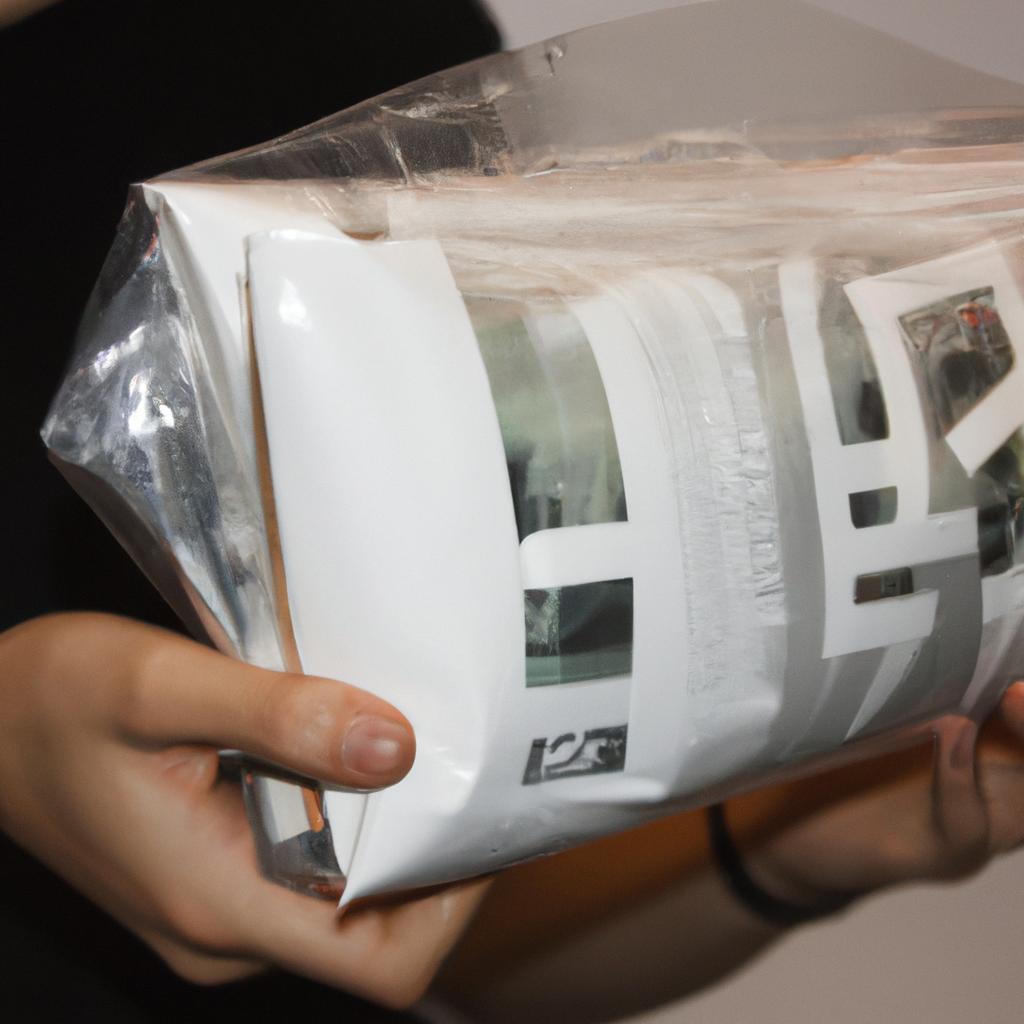 Person holding futuristic packaging prototype