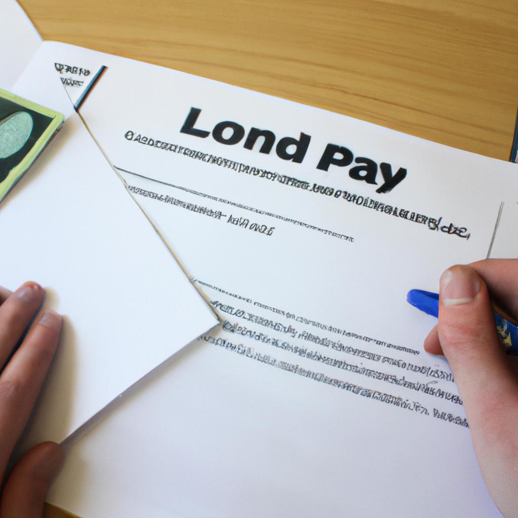 Person signing payday loan documents